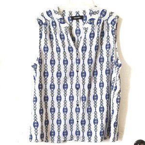 Nine West Sleeveless Print Blouse Women's Size 14